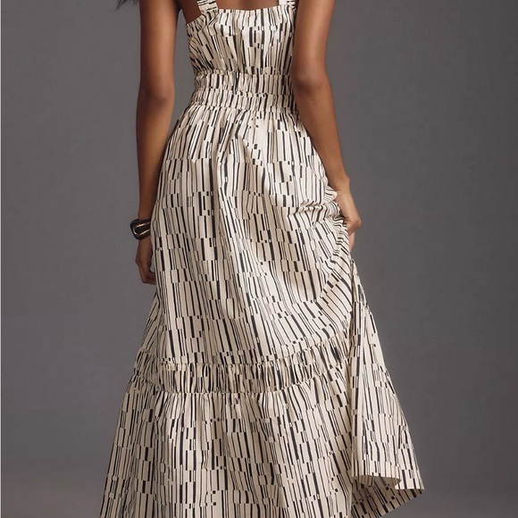 Anthropologie Black and Cream Patterned Maxi Dress - Picture 2 of 5